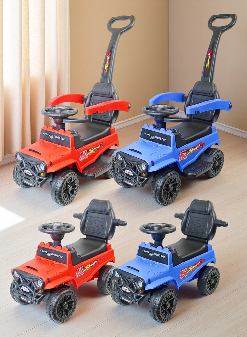 إيزي فيتشور سيارة ركوب ودفع للأطفال من إيزي فيوتشر، 2 في 1، مناسبة للأطفال من عمر سنة إلى 6 سنوات، مزودة بمقبض دفع، وموسيقى، وزر بوق. - Image 4